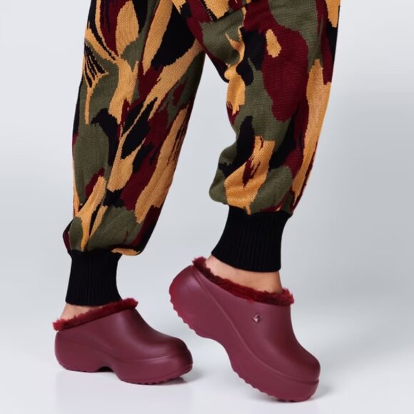 NEW MELISSA Melissa Free Fluffy Platform Clog Heels Burgandy for women 825 3t7 - Picture 1 of 8